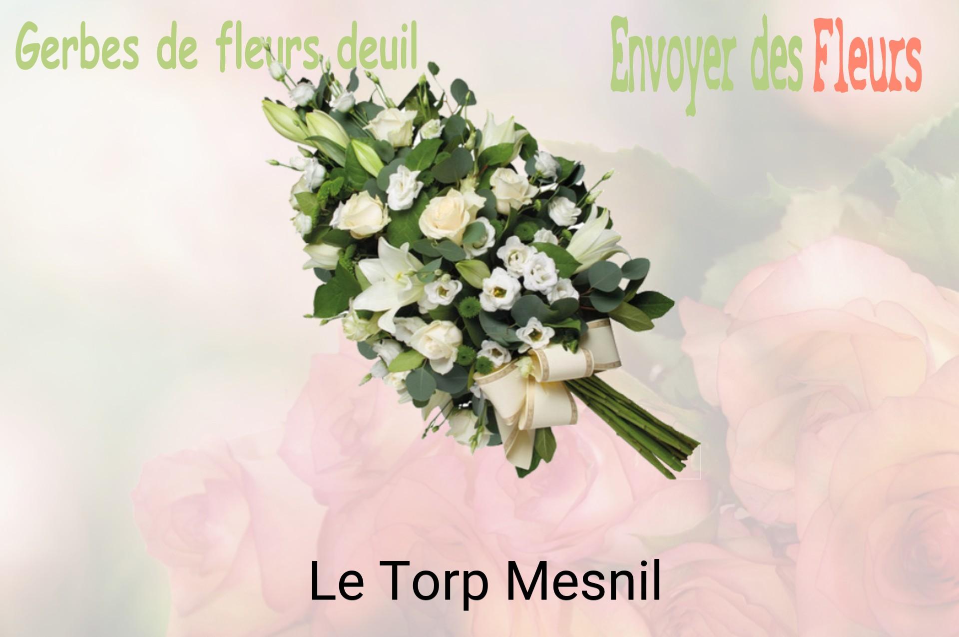Gerbe de fleurs de deuil livrée à Le Torp-Mesnil